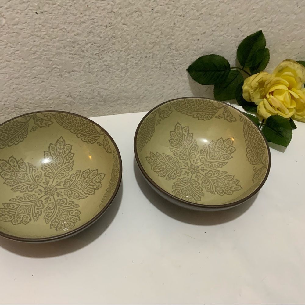 222 FIFTH PTS INTERNATIONAL CHANDI SAGE CEREAL BOWLS 6 5/8" SET OF 2 G7 - Picture 6 of 6